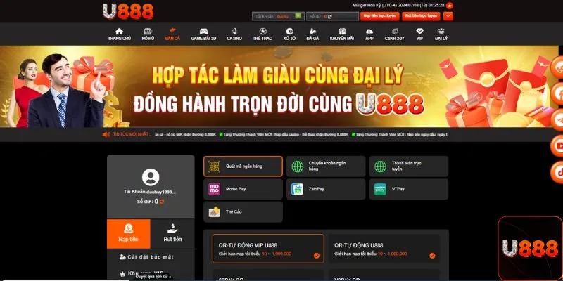 Nạp tiền vào tài khoản nhà cái qua mã QR ngân hàng